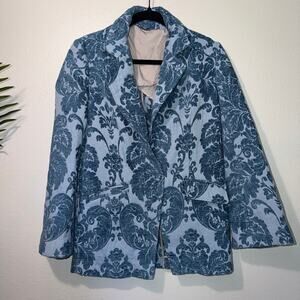 Free People Valerie Tapestry Blazer in Light Blue
